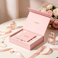 Boîte cadeau magnétique rose avec logo en feuille d'or personnalisée, doublure en satin, emballage rigide de qualité supérieure pour cosmétiques, boîte cadeau pour anniversaire