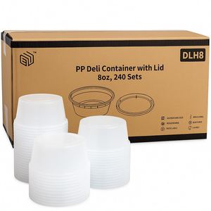 9 Oz Heavy‑Duty PP Deli <b>Containers</b> & <b>Lids</b> 240 Sets Microwave <b>Freezer</b> Safe Durable Leak‑Resistant - Product Image 1