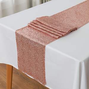 Vente en gros Offre Spéciale décoration <span class=keywords><strong>de</strong></span> fête <span class=keywords><strong>de</strong></span> mariage <span class=keywords><strong>de</strong></span> luxe 12x108 pouces 3mm <span class=keywords><strong>chemin</strong></span> <span class=keywords><strong>de</strong></span> <span class=keywords><strong>table</strong></span> à paillettes or <span class=keywords><strong>rose</strong></span> - Product Image 1