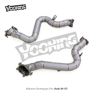 Tuyau de descente du collecteur de moteur pour <span class=keywords><strong>Audi</strong></span> <span class=keywords><strong>RS6</strong></span>/RS7 <span class=keywords><strong>C7</strong></span> 4.0T 2014-2018 <span class=keywords><strong>Performance</strong></span> Sport Car SS304 Tuyaux droits Silencieux Système d'échappement - Product Image 6