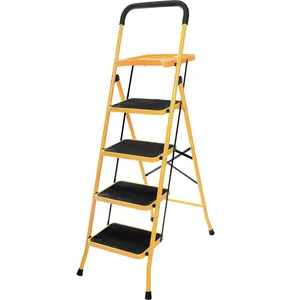 foldable leader home using 4 steps quick steps lightweight steel ladder