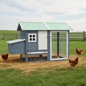 Recinto per Polli in Legno di Pino Massiccio Grigio 66.9x31.9x43.3 Pollici, Allevamento Avicolo - Product Image 2