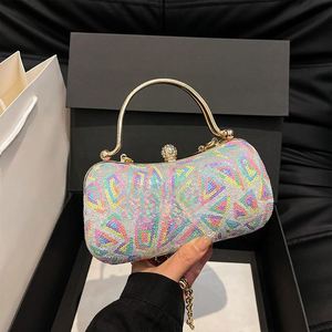 Borsa a Mano a Forma di Cuore con Strass per Donna, Pochette da Sera Dorata con Cristalli per Cerimonie - Product Image 4
