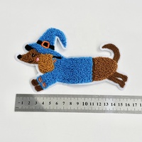 Patchs en tissu sergé brodés écologiques à motif chien, à coudre, de formes variées