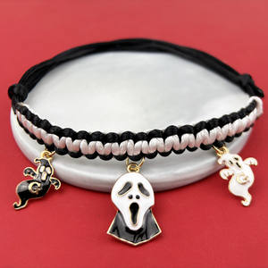 Transfronterizo para <span class=keywords><strong>Amazon</strong></span>, Collar para mascotas de Halloween, Collar de cuello de perro pequeño tejido a mano, cintas originales, decoraciones, colgante de gato, correa para perro - Product Image 4