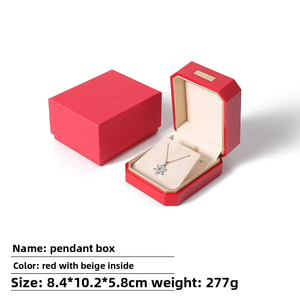 ชุดบรรจุภัณฑ์เครื่องประดับกำมะหยี่สีแดงสี่เหลี่ยมแบบพรีเมียม สลักชื่อได้ สำหรับผู้หญิง เหมาะสำหรับร้านบูติกของขวัญระดับไฮเอนด์ - Product Image 2