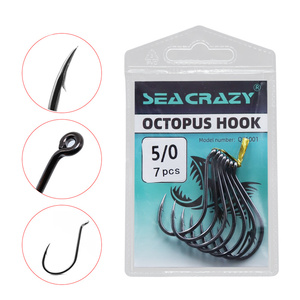 OEM ODM 12 # Hameçon en acier à haute teneur en carbone -10/0 avec ardillon et anneau pour la pêche en mer et en rivière, accessoires de pêche - Product Image 5