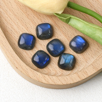 Labradorite de haute qualité, pierre précieuse naturelle de labradorite carrée, cabochon, vendue en vrac, noir, 0,1 cm, pour la fabrication de bijoux