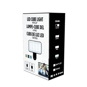 Mini Lumière d'Appoint <span class=keywords><strong>LED</strong></span> Portable RGB Rechargeable pour Selfie, Visioconférence, Téléphone, Tablette et Ordinateur Portable - Product Image 3