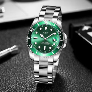 Pareja estilo correa de acero reloj Internet famoso agua verde fantasma noche luz reloj calendario estilo alta estética reloj de cuarzo - Product Image 5