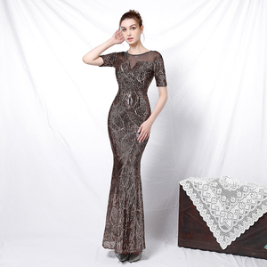 Vestido <span class=keywords><strong>de</strong></span> noche con espalda descubierta para mujer, largo, tela <span class=keywords><strong>de</strong></span> lentejuelas, barato, 18123 - Product Image 6