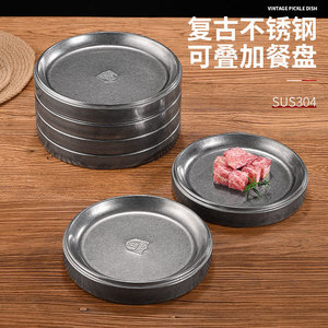 Plato redondo apilable de acero inoxidable 304 para buffet y restaurante - Product Image 4