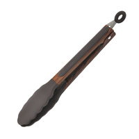 Penjepit Makanan Silikon Stainless Steel Waldo Tahan Panas 27.5cm Anti-Selip Anti-Lengket Peralatan Dapur untuk Memanggang Memasak