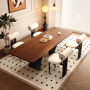 Solid <strong>Medieval</strong> Wood Dining Table Retro Home Living Room Desk Long Office Workbench Elegant and Durable <strong>Furniture</strong> - Product Image 2