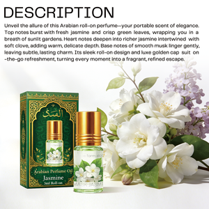 Perfume en Roll-on de Lujo Personalizado, 3 ml, Aroma Floral Árabe para Mujer, Jazmín, Hojas Verdes, Almizcle, Fragancia Original - Product Image 2