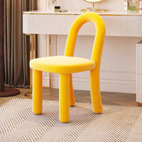 Tabouret de maquillage moderne de luxe léger de style nordique avec dossier, chaise ergonomique écologique pour salon, rouge