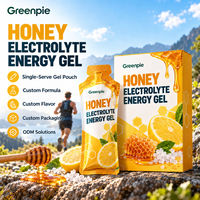 Gel énergétique au miel Greenpie, sachet individuel, formule aromatisée personnalisée, gel énergétique au miel