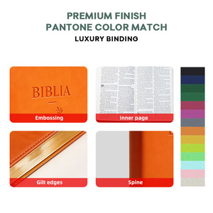 <span class=keywords><strong>Bible</strong></span> française <span class=keywords><strong>Louis</strong></span> Second Fashion Orange avec couverture en PU, reliure cousue durable, bords dorés, couverture rigide - Product Image 2
