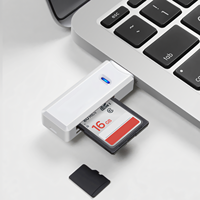 Venta Directa de Fábrica, Lector de Tarjetas USB 3.0 2 en 1, Ranura Doble, Convertidor de Tarjetas de Memoria de Alta Velocidad con Luz LED Azul para PC y Laptop