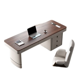 Escritorio Minimalista de Madera con Luz, Estilo Moderno y Lujoso, Escritorio de Diseño para Oficina y Hogar con Disipación de Calor y Ruedas - Product Image 4