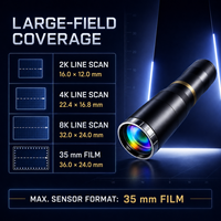 Objectif bi-télécentrique à monture F grand champ 1.0X 127mm WD 35mm à faible distorsion pour vision industrielle 4K 8K à balayage linéaire LTFM1-127