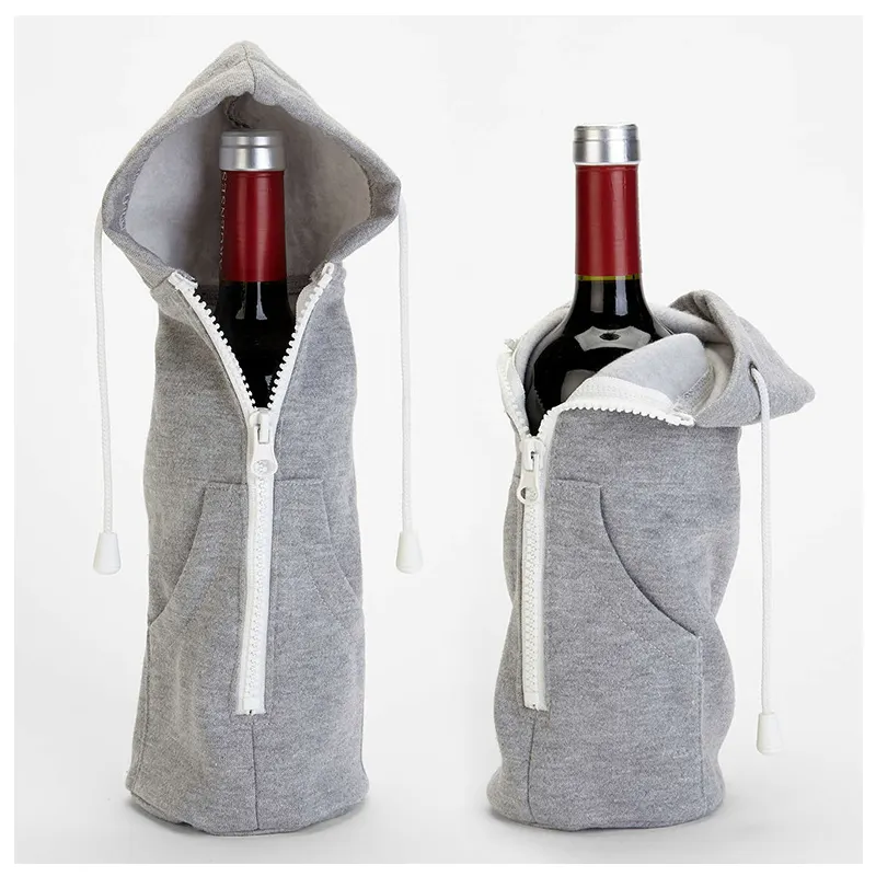 Custom Promotional Gift Wine Bottle Hoodie Sweatshirt Cover