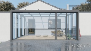 Sunroom personalizado Invernadero Tragaluz Ventana de <span class=keywords><strong>techo</strong></span> Sunroom Casa de cristal Aluminio Solarium Sunroom - Product Image 2
