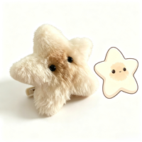 Accessoires de vêtements en peluche en gros, accessoire de cheveux en peluche étoile Kawaii couleur crème pour filles, OEM & ODM (logo et taille personnalisés)