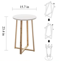 Pas cher moderne en bois peu encombrant table basse ronde design bambou nordique blanc café bar table décor salon