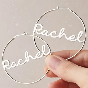 Pendientes con Logotipo Personalizado para Joyería Personalizada, Pendientes de Acero Inoxidable Chapados en Oro de 18K con Letras en Inglés - Product Image 5