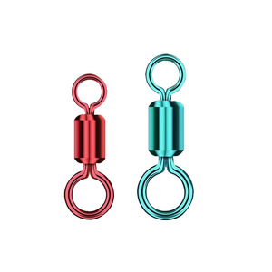 Connecteurs pivotants en forme de huit, accessoires de ligne de pêche en métal, paquet en vrac, rouge et vert, 100 pièces chacun - Product Image 1