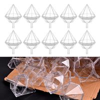 Clair Diamant Porte-Chocolat Cas 80pcs Chocolat Truffe Emballage Tasse En Plastique Rond Boîte À Bonbons En Plastique Boule De Chocolat