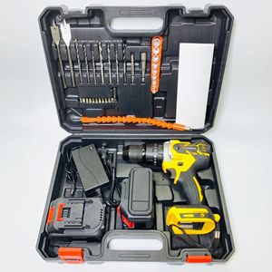 Juego de 35 Piezas de Taladro de Impacto de Litio sin Escobillas de 13 mm, Destornillador Inalámbrico Portátil, Kit de Herramientas Combinadas Amarillo MTK01 - Product Image 4