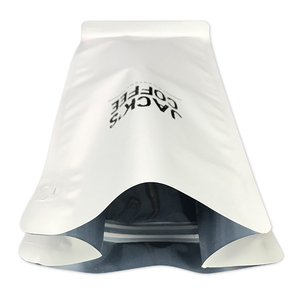 Tùy chỉnh logo của bạn in trắng cấp thực phẩm nhựa phẳng dưới cà phê đậu Pouch cafe rỗng túi Cà phê với dây kéo - Product Image 3