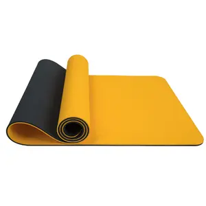 Rolo compacto de tapete de ioga Tpe Pilates Eco amigável de cor dupla