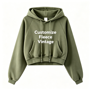 <span class=keywords><strong>Felpa</strong></span> Corta Invernale da Donna <span class=keywords><strong>con</strong></span> Cappuccio in Pile, Spessa e Vestibilità Ampia, Stile Retrò, Stampa Personalizzata, Lavaggio Acido, Ombelico Scoperto - Vendita all'Ingrosso - Product Image 6