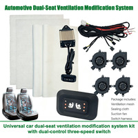 Kit de ventilation et de refroidissement de siège auto DC12V universel pour 2 sièges, ventilateur à aspiration turbo avec double interrupteur de commande indépendant à 3 vitesses
