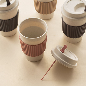 Tazza da caffè portatile tazza da campeggio tazza di plastica moderna casa Hotel ristorante da viaggio 300ml tazza di grano creativo - Product Image 4