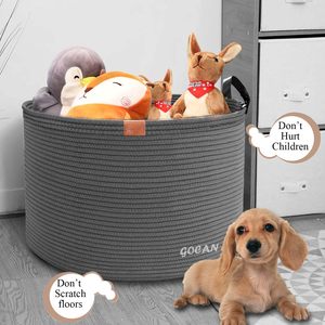 <span class=keywords><strong>Panier</strong></span> à linge extra large 22" x 22" x 14" en corde <span class=keywords><strong>de</strong></span> coton tressée avec poignées pour couvertures et jouets, idéal pour le salon - Product Image 4