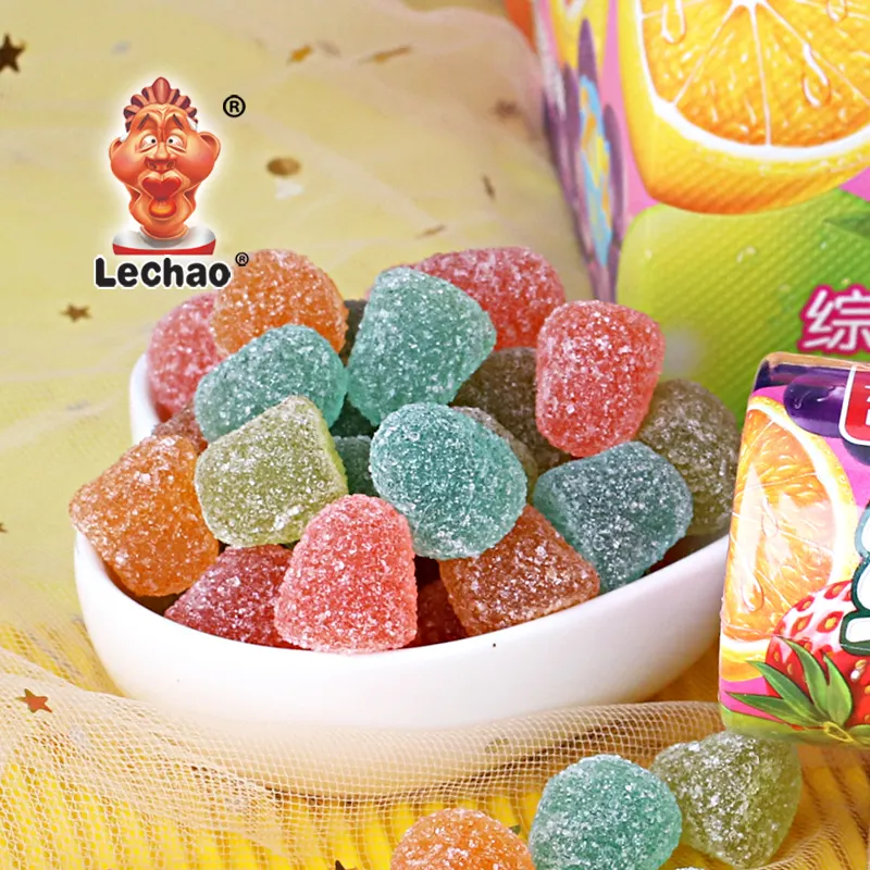 Wholesale Custom Factory Price Gummy Candy Fruit Juicy Mix Soft Candy v-c Halal Gummy Candy