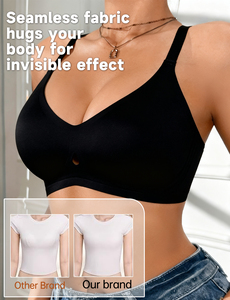 <span class=keywords><strong>Sujetador</strong></span> sin costuras para mujer, inalámbrico, con realce <span class=keywords><strong>profundo</strong></span> en V, bralette transpirable con tiras de gel, soporte en U, espalda cruzada, <span class=keywords><strong>sujetador</strong></span> cómodo - Product Image 2