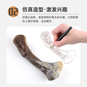 Juguete Masticable de Nylon Eetoxs con Forma de Asta de Ciervo, Tamaño Mediano, Duradero, para Perros, con Forma de Hueso Simulado para Mascotas - Product Image 3
