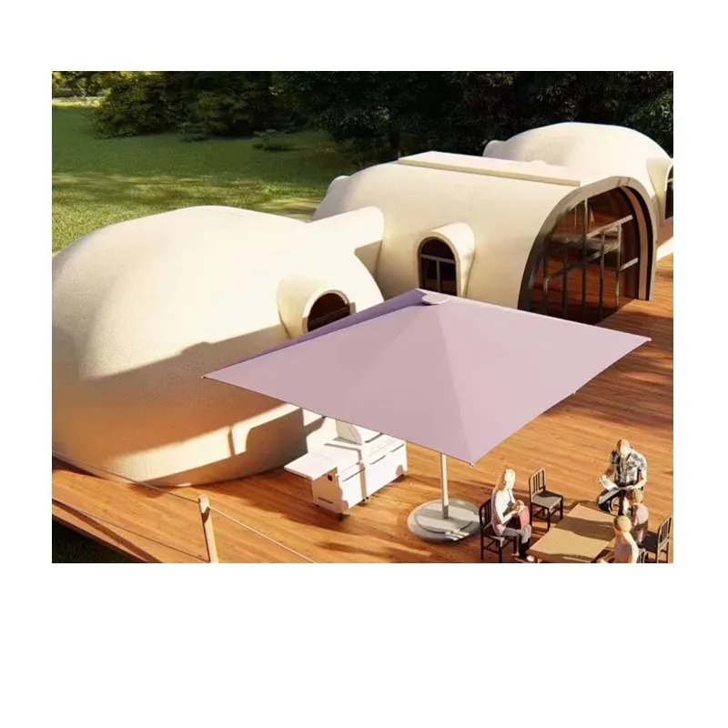 Tayfun geçirmez tipi küçük K Prefabe Tyni prefabrik tekerlek çadır ev araba köpük kubbe ev Villa için
