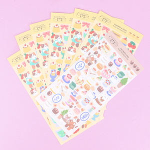 Impressão personalizada Vinyl Korean Cartoon Cute Animal Deco Adesivos Goo Card <span class=keywords><strong>Sticker</strong></span> para Presente/Jornal - Product Image 1