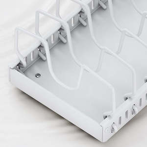 Étagère de rangement en acier à un niveau avec couvercle <span class=keywords><strong>coulissant</strong></span> pour casseroles et poêles, organisateur de cuisine sous l'armoire - Product Image 2