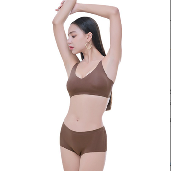 New Summer Women Bra And Panty Underwear Sexy Backless Wirefree Seamless Thai Latex Bra