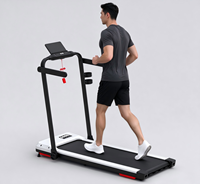 Alat Jalan Kaki Elektrik dengan Pegangan Incline, 2.5 HP, Senyap, Kapasitas 265 LBS, Treadmill Lipat Portabel untuk Meja Kerja dengan Layar LED