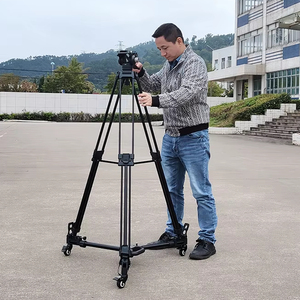 Professional Video <strong>Tripod</strong> With Wheels 5Kg Payload Camera <strong>Tripod</strong> Head Spreader US Warehouse Stock Fast Shipping - Product Image 1