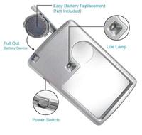 6X 3X LED Magnifying Glass with Light, Premium Card Type Magnifying Glasses, Magnifying Glass for Reading, Jewelry, Science