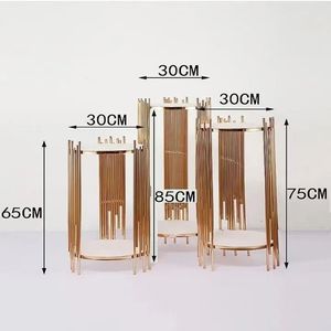 Ventes chaudes, support à fleurs de mariage personnalisé en métal doré de haute qualité, décoration pour événements de mariage - Product Image 5